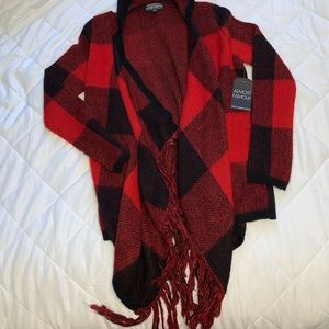 Brand New Red Plaid Cardigan!